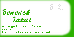 benedek kapui business card